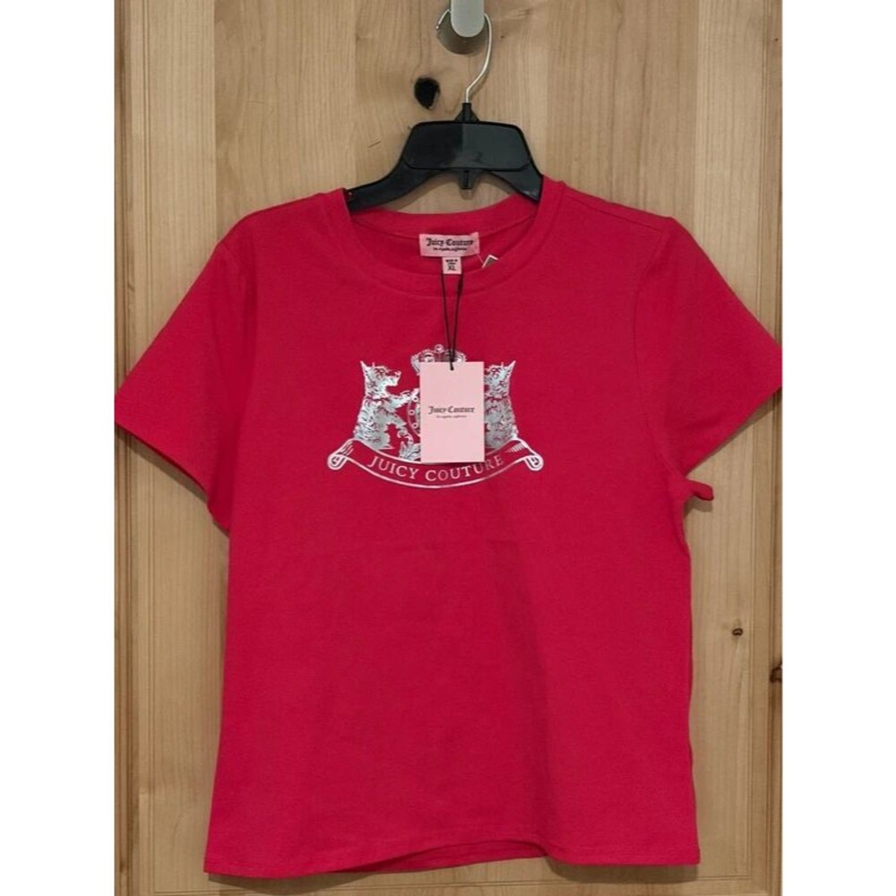 Juicy Couture Logo Graphic T-Shirt NWT Women’s Short Sleeve NWT Vixen Pink